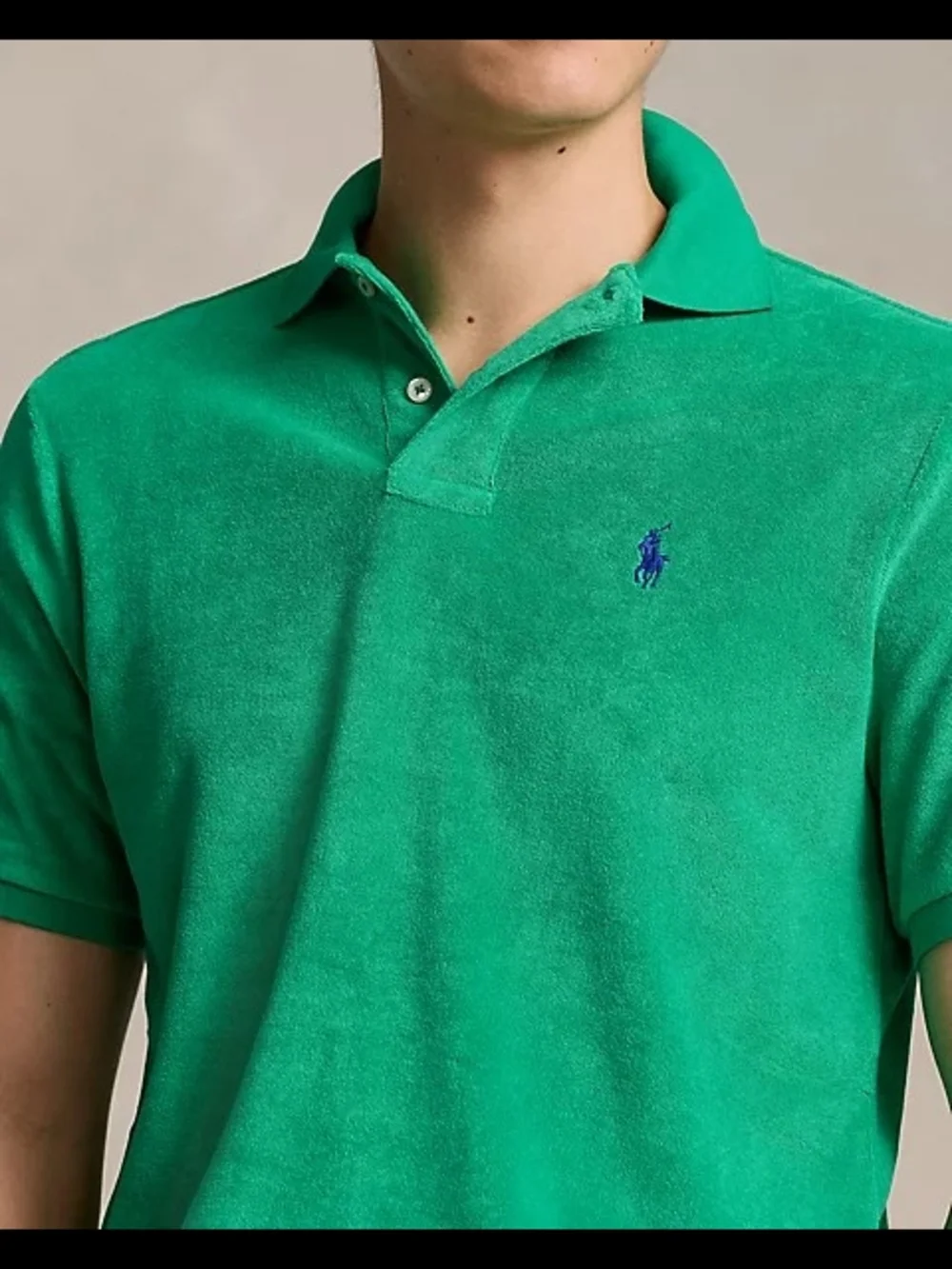 Polo by Ralph Lauren Bright Green Terry Polo with Navy Pony